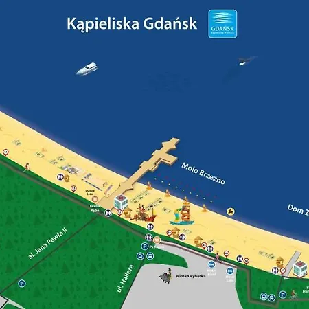 Apartment Sunny Sleeps 4 By The Beach With Garden Patio - Przymorze *
